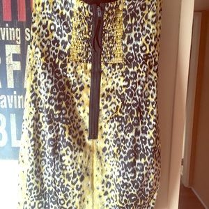 Guess leopard dress , yellow and black